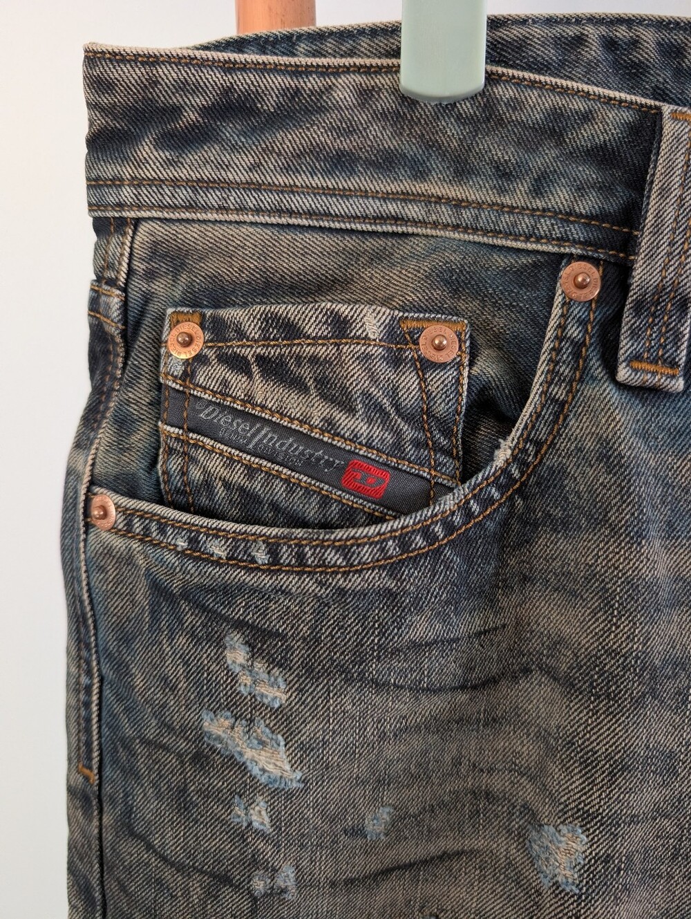 'Diesel' Distressed Jeans Larkee-Beex SP (Regular-Tapered) Waist 33 / Length 32 - Picture 2 of 16